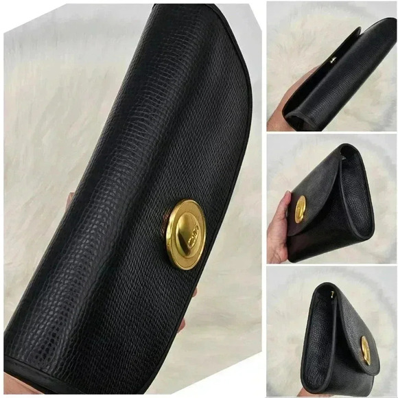 Dior Black Grained  Leather Clutch - Picture 14 of 16